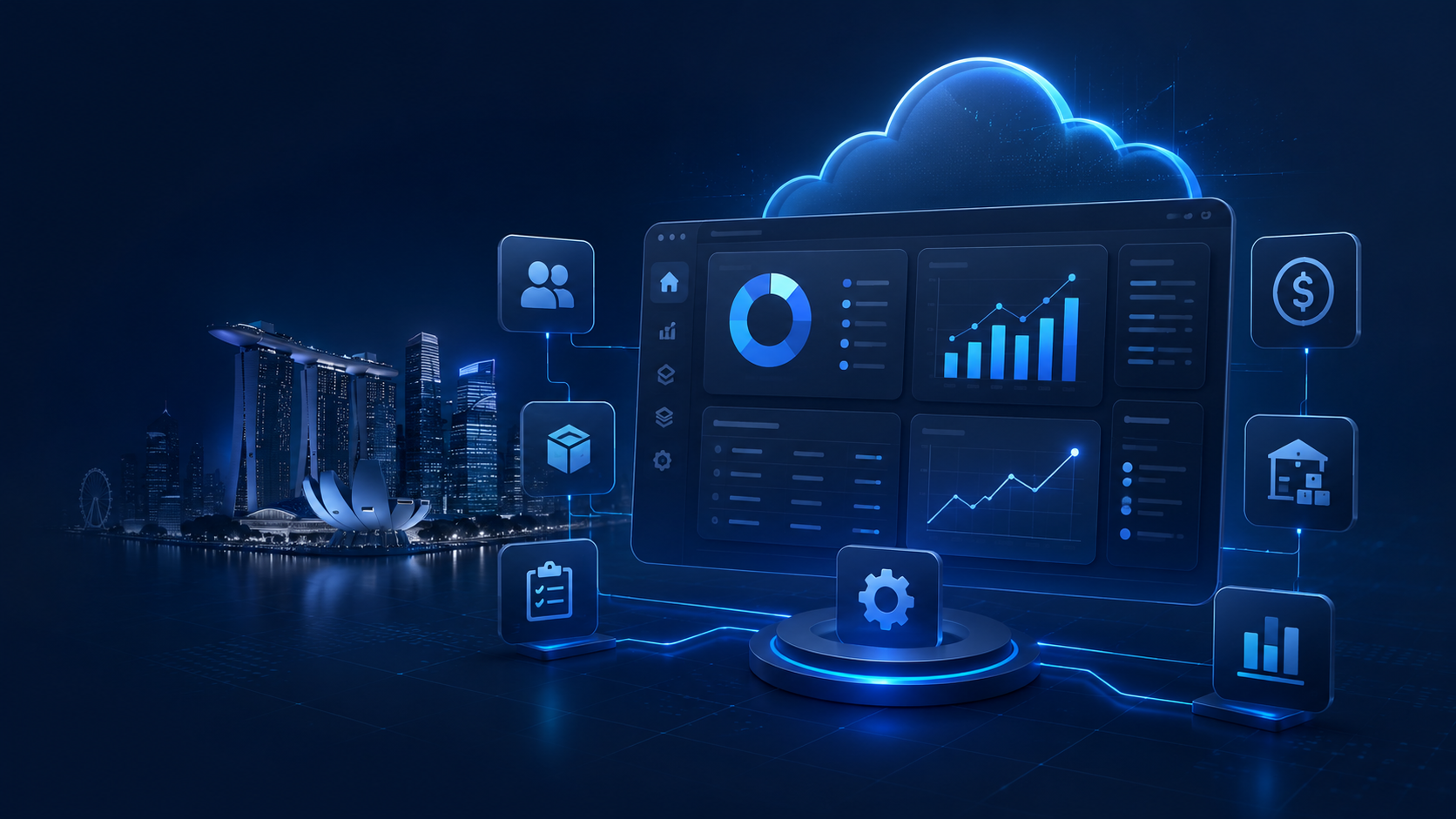Abstract cloud ERP consulting image for Singapore SMEs and mid-market businesses